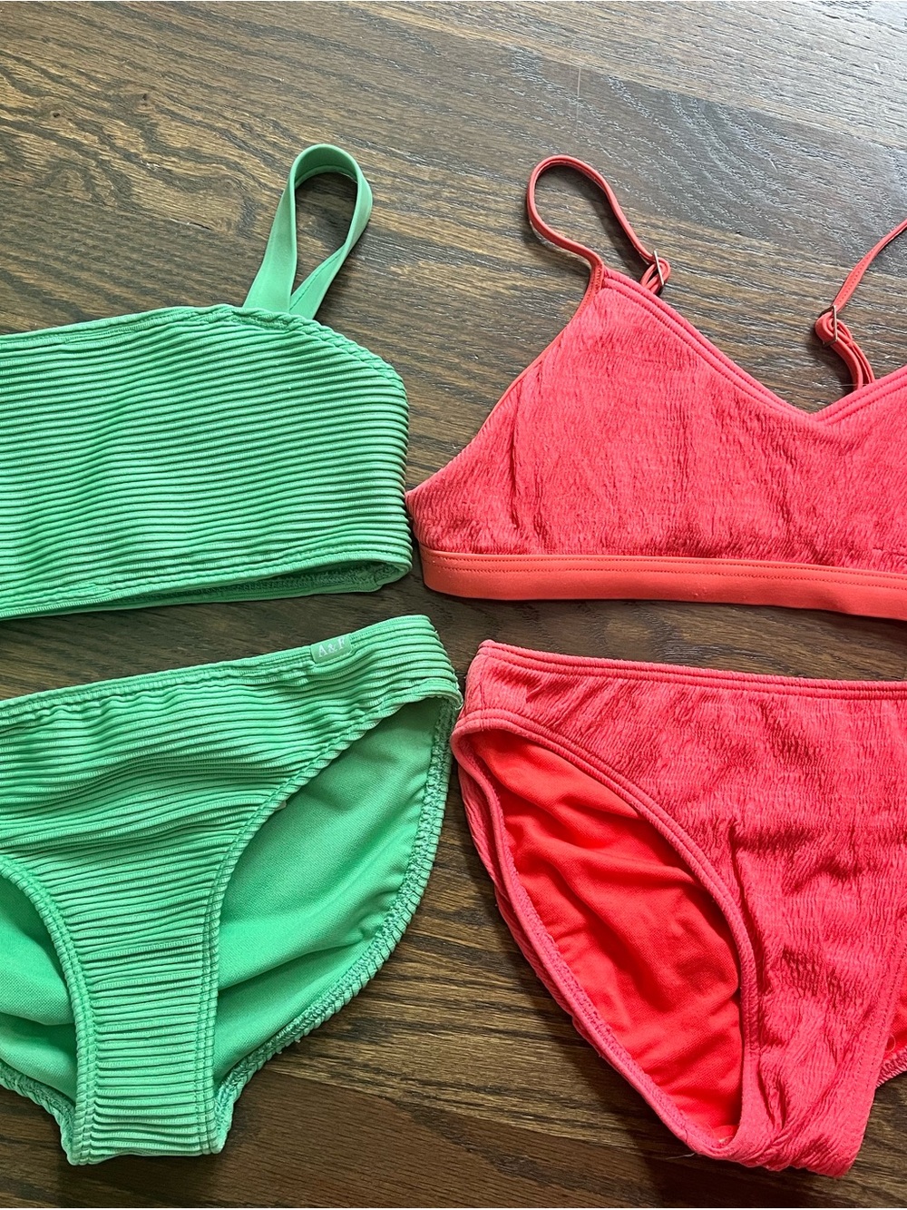 abercrombie kids Mint Green and Coral Bikini Sets